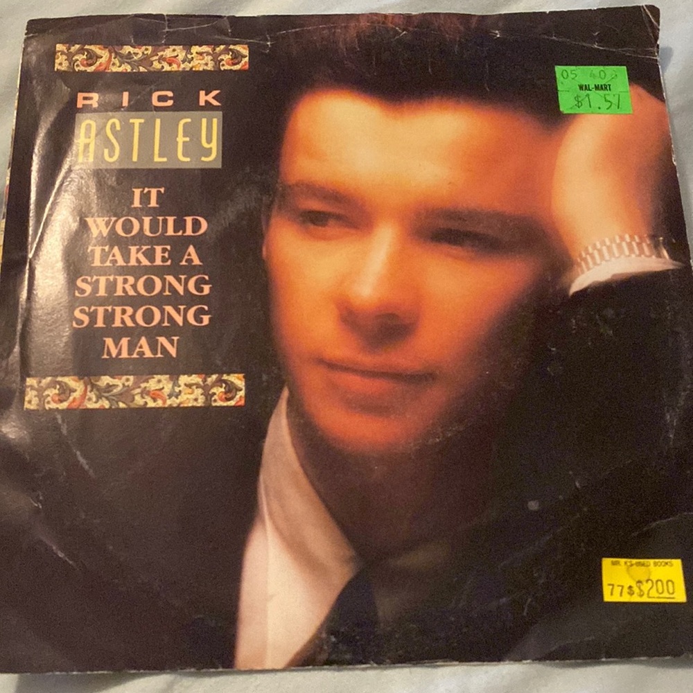 Rick Astley Vinyl Record 1988 it would take a strong man perfect condition